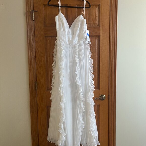 $498 NWT Mac Duggal 49533 Ruffle Skirt Sweetheart Neck Size 16 - Picture 4 of 6